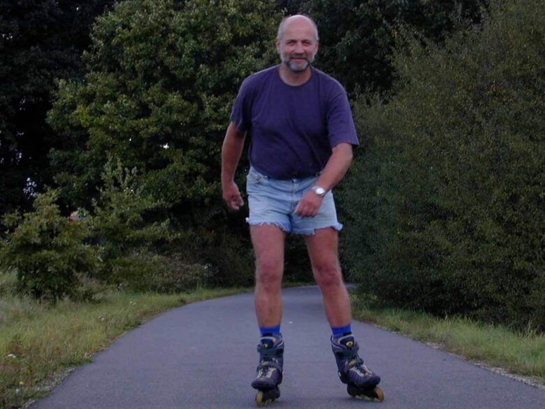 Radwege rund um Schlitz – Inline-Skater auf asphaltiertem Weg