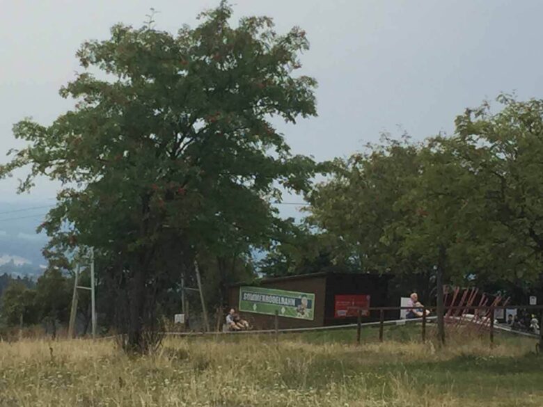 Sommerrodelbahn Hoherodskopf – Start/Kassenbereich in der Landschaft